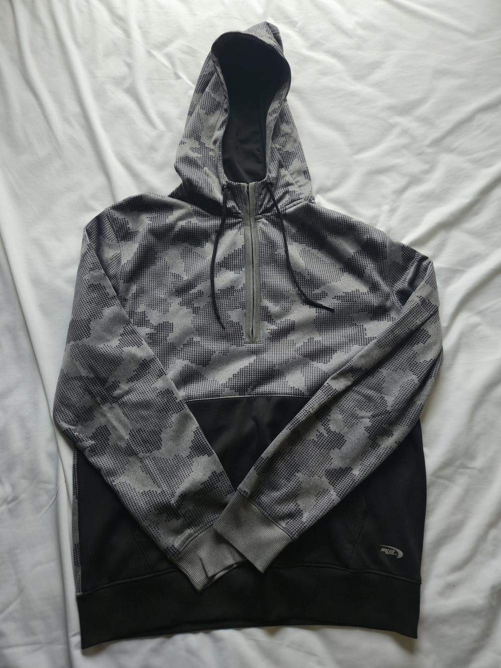 MTA Sport Grey Camo Half-Zip Hoodie with Black Trim